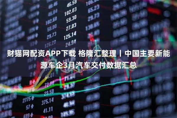 财猫网配资APP下载 格隆汇整理丨中国主要新能源车企3月汽车交付数据汇总